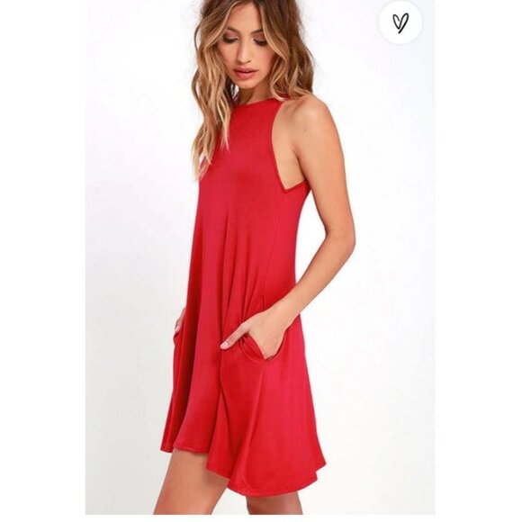 Lulus Tupelo Honey Berry Red Dress Size Small - Picture 7 of 7